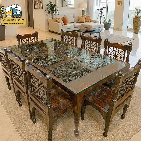 ست میز نهارخوری سنتی کد DNT07